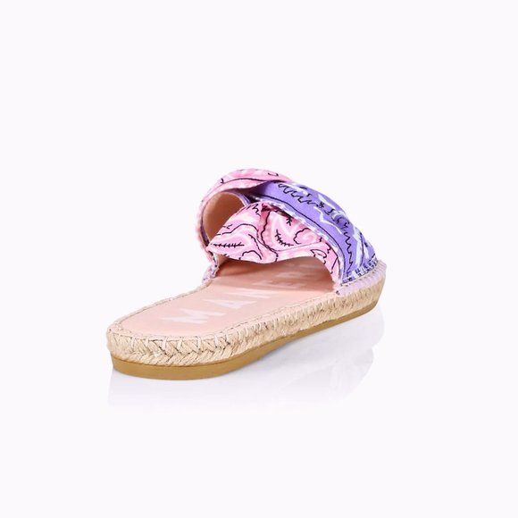 Bow Bandana-Print Canvas Espadrille Slides - Picture 3 of 4